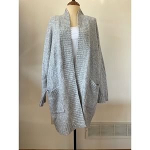 Aerie womens grey open front long cardigan size L/XL